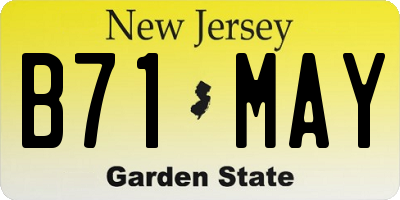 NJ license plate B71MAY