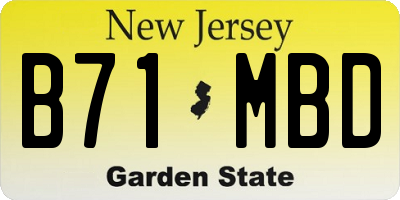 NJ license plate B71MBD