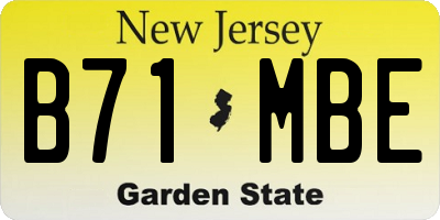NJ license plate B71MBE