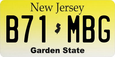 NJ license plate B71MBG