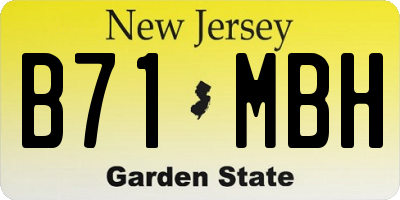 NJ license plate B71MBH
