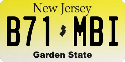 NJ license plate B71MBI