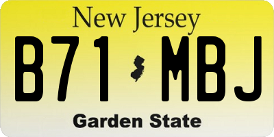 NJ license plate B71MBJ