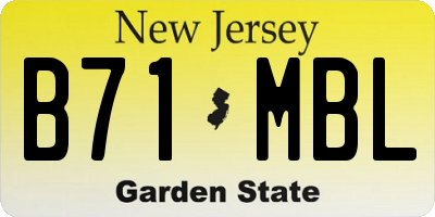 NJ license plate B71MBL