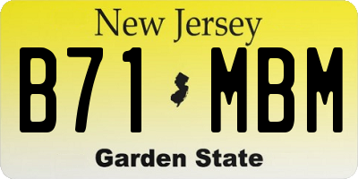 NJ license plate B71MBM