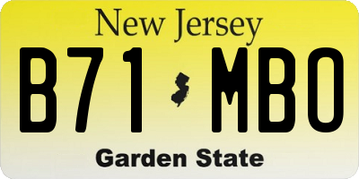 NJ license plate B71MBO
