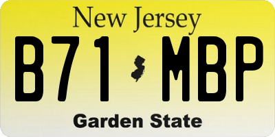 NJ license plate B71MBP
