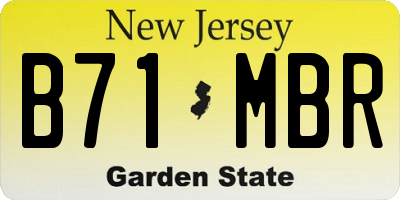 NJ license plate B71MBR