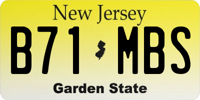 NJ license plate B71MBS
