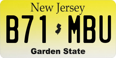 NJ license plate B71MBU