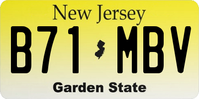 NJ license plate B71MBV