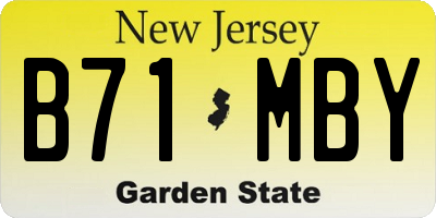 NJ license plate B71MBY