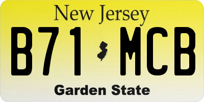 NJ license plate B71MCB