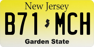 NJ license plate B71MCH