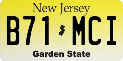 NJ license plate B71MCI