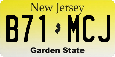 NJ license plate B71MCJ