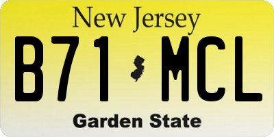 NJ license plate B71MCL