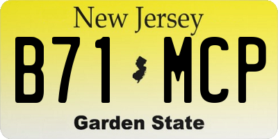 NJ license plate B71MCP