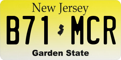 NJ license plate B71MCR