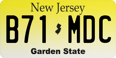 NJ license plate B71MDC