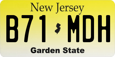NJ license plate B71MDH