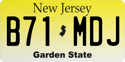 NJ license plate B71MDJ
