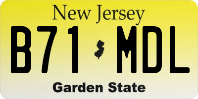 NJ license plate B71MDL