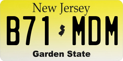 NJ license plate B71MDM