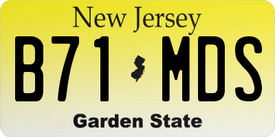 NJ license plate B71MDS