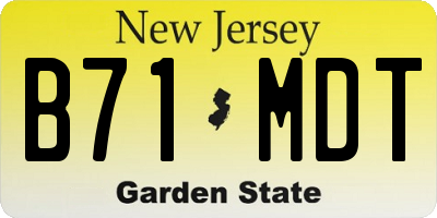 NJ license plate B71MDT