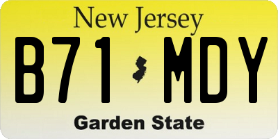 NJ license plate B71MDY