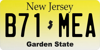 NJ license plate B71MEA