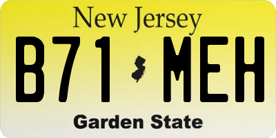 NJ license plate B71MEH