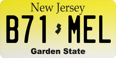 NJ license plate B71MEL