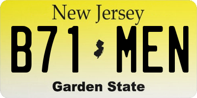 NJ license plate B71MEN