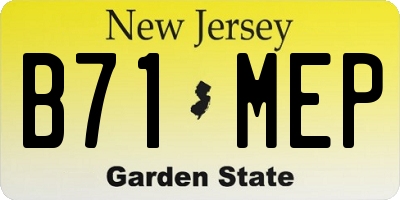 NJ license plate B71MEP
