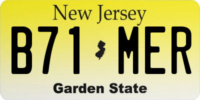 NJ license plate B71MER