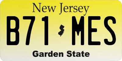 NJ license plate B71MES