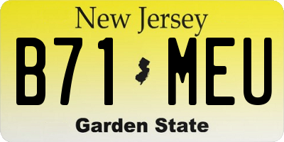 NJ license plate B71MEU