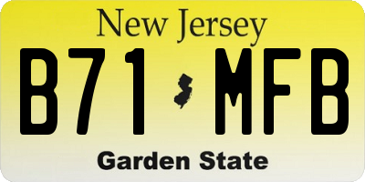 NJ license plate B71MFB