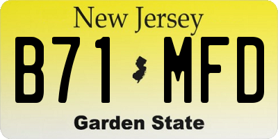 NJ license plate B71MFD