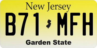 NJ license plate B71MFH