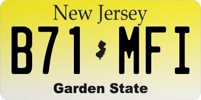 NJ license plate B71MFI
