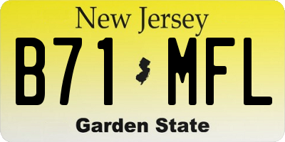 NJ license plate B71MFL