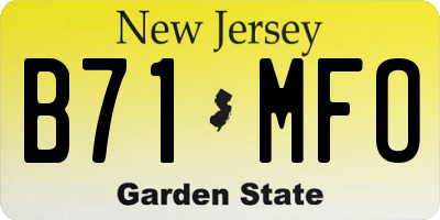 NJ license plate B71MFO