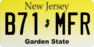 NJ license plate B71MFR