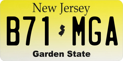 NJ license plate B71MGA