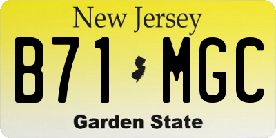 NJ license plate B71MGC