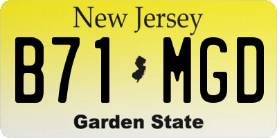 NJ license plate B71MGD