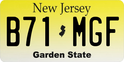 NJ license plate B71MGF